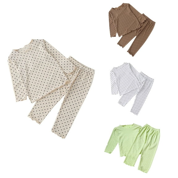 Ahuyic Toddler Kids Casual Fashion Outfits, Autumns And Winter Solid Color Top And Pants Set For Kids, Children's Casual Pullover Leg Pants Home Two-piece Set Long Sleeved Round Neck Top Set Set