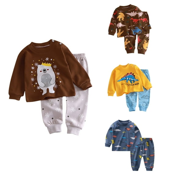 Ahuyic Toddler Kids Casual Fashion Outfits, Autumns And Winter Solid Color Top And Pants Set For Kids, Fashion Girls' Casual Short Sleeve Round Neck Collar Botton Printed Short Pants Sets