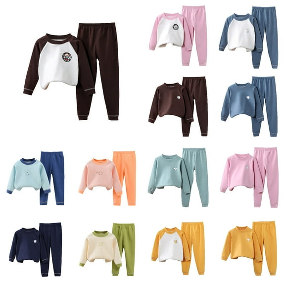 Ahuyic Toddler Kids Casual Fashion Outfits, Spring And Autumns Solid Color Top And Pants Set For Kids, Children's Sweatshirt Two Piece Set Children's Casual Clothes For Small And Medium Children