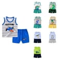 thumbnail image 1 of Summer Savings!Summer Toddler Kids Shirt and Short Pants Set Boys Girls Printed Round Neck 2 Piece Outfits Casual Children's Set 3 Years Light Blue, 1 of 3