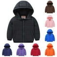 thumbnail image 1 of Ahuyic Toddler Kids Long Sleeved Coat, Fall And Winter Warm Coat For Kids, Boys And Girls Hooded And Pocketed Solid Color Soft And Thin Short Jacket, 1 of 2
