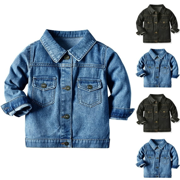 Ahuyic Toddler Kids Long Sleeved Coat, Fall And Winter Warm Coat For Kids, Boys And Girls Loose Type Jacket Can Wear Jacket Children's Denim Clothing Casual Cardigan