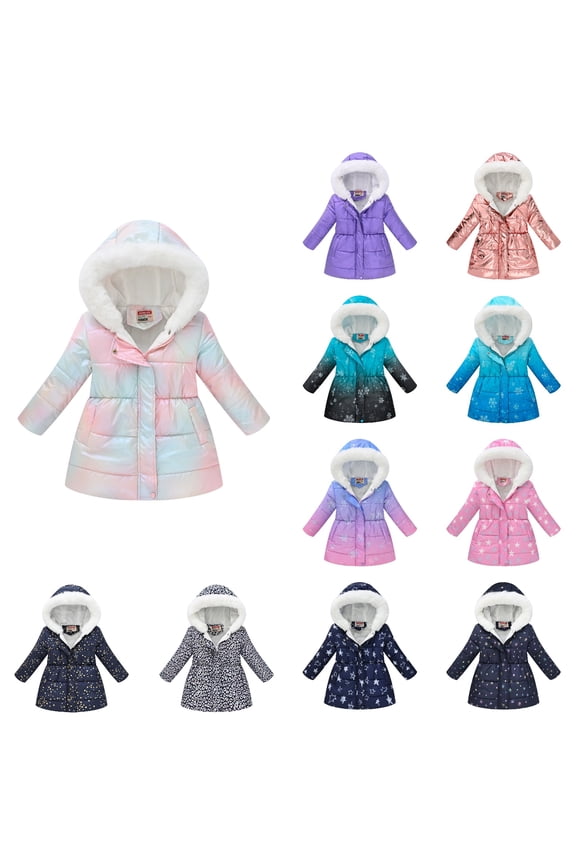 Toddler Kids Long Sleeved Coat, Fall And Winter Warm Coat For Kids, Fall And Winter Toddler Boys And Girls Waist Long Sleeved Collar Hooded Jacket Warm Coat