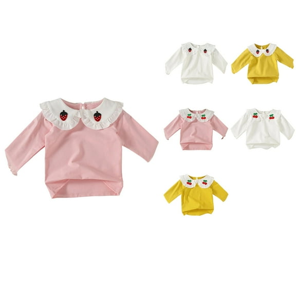 Ahuyic Toddler Kids Long Sleeved Collared Blouse, Fall/Winter Warm Tops For Kids, Children's Lace Long-Sleeved Lapel Bottoming T-Shirt For Girls And Boys Kids Casual Blouse,2 Years