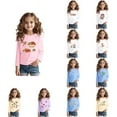 thumbnail image 1 of Ahuyic Toddler Kids Loose Top, Casual Long Sleeve Blouse For Autumns And Winter, Toddler Kids Kids Fashion Cute Solid Color Print Long Sleeves Casual School Uniform Top, 1 of 6