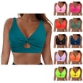 thumbnail image 1 of Ahuyic Womens Bikini,Fashion Womens Sleeveless Solid Swimsuit Push-Up Padded Swimwear Swimsuit Blouse,Blue,XL, 1 of 5