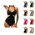 thumbnail image 1 of Ahuyic Womens Bikini,Womens Summer Casual Solid Color Womens One-Piece Bikini Swimsuits,Red,M, 1 of 3