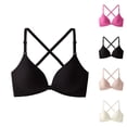 thumbnail image 1 of Ahuyic Womens Bra,Summer Plus Size Bra,Womens Beautiful Back Underwear Push-up Front Buckle Bra Seamless Bra,Beige,L, 1 of 4