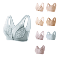 thumbnail image 1 of Ahuyic Womens Bra,Summer Plus Size Bra,Womens Lace Fashion Thin Style Ventilate Front Buckle Bra Without Steel Rim,Pink,XL, 1 of 5
