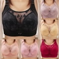 thumbnail image 1 of Ahuyic Womens Bra,Summer Plus Size Bra,Womens Lace Thin Style Ventilate Large Size Bra Without Steel Rim,Red,XXXL, 1 of 5