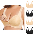 thumbnail image 1 of Ahuyic Womens Bra,Summer Plus Size Bra,Womens Leopard-Print Front Buckles Underwear No Steel Close Bra,Beige,XL, 1 of 5