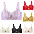 thumbnail image 1 of Ahuyic Womens Bra,Summer Plus Size Bra,Womens No- Embroidery Bra Fixed Wide Straps Thin Cup Large Size Womens Daily Bra,White,M, 1 of 4