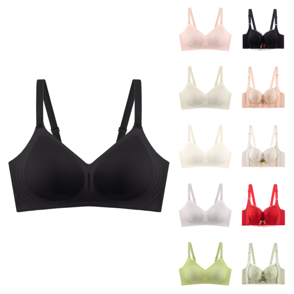 Ahuyic Womens Bra,Summer Plus Size Bra,Womens Nursing Bra Maternity Sleeping Underwear Large Size Large Cup No Underwear Womens Daily Bra,Beige,M