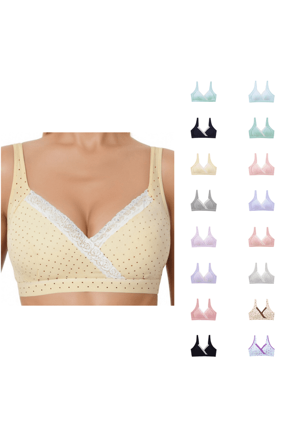 Womens Bra,Summer Plus Size Bra,Womens Pregnant Womens Solid Color Non Sagging Breastfeeding Bra With Breast Pads Postpartum Breastfeeding Bra,Red,S