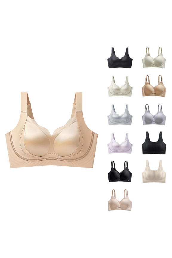 Womens Bra,Summer Plus Size Bra,Womens Soft Rubber Strips Thin Seamless Lifting And Comfortable Bra,Green,XXL