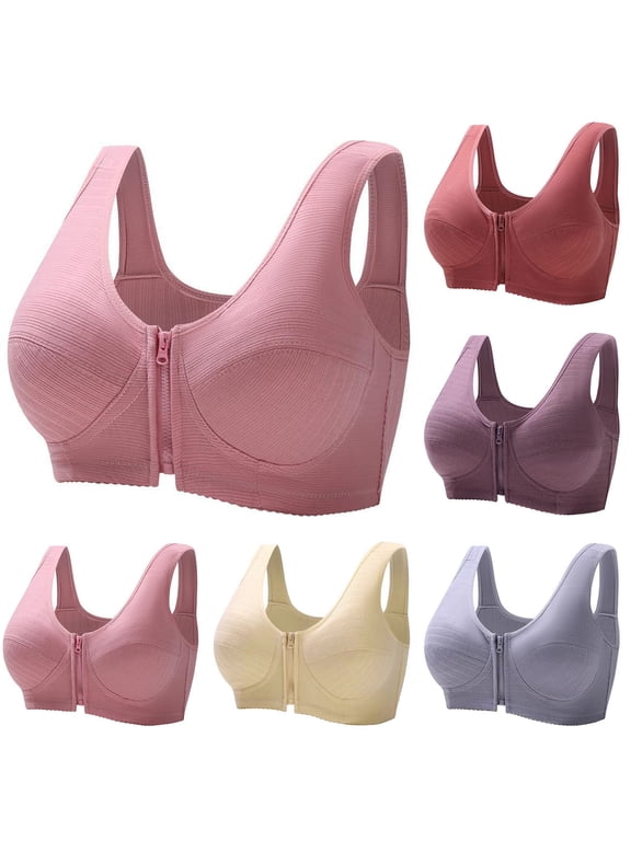 Womens Bra,Summer Plus Size Bra,Womens Solid Color Backless Seamless Push-Up Beautiful Back Underwear Everyday Bras,Red,XXL