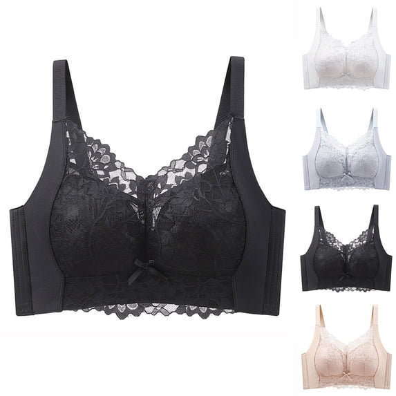 Ahuyic Womens Bra,Summer Plus Size Bra,Womens Solid Color Lace Thin Style Ventilate Bras Without Steel Rim,Beige,XL