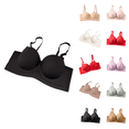 thumbnail image 1 of Ahuyic Womens Bra,Summer Plus Size Bra,Womens Solid Color Non Slip And Seamless UnderwearWomens Collection Of Side Breasts Small Breasts Gathered Bra,White,XL, 1 of 5
