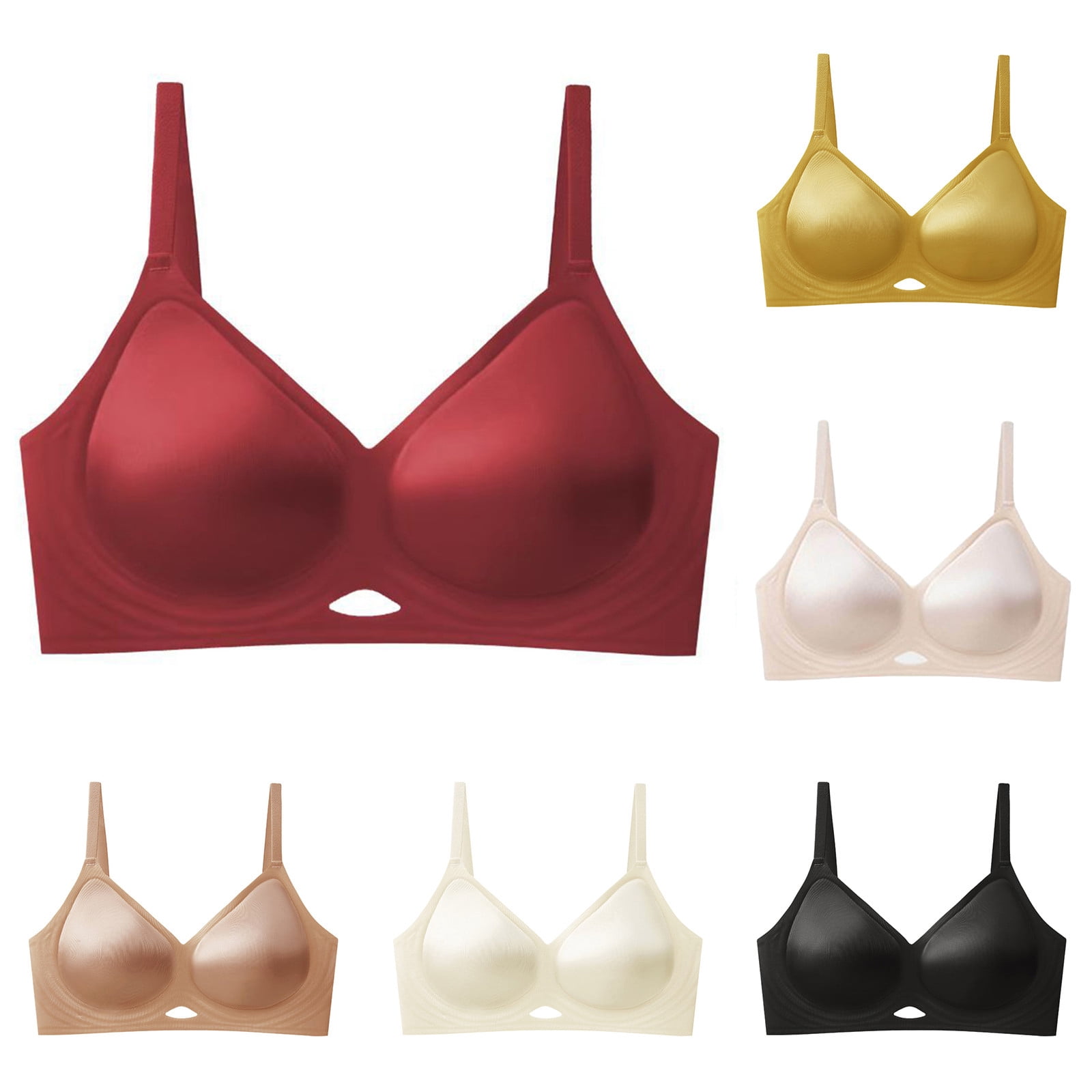 Ahuyic Womens Bra,Summer Plus Size Bra,Womens Solid Color Seamless ...
