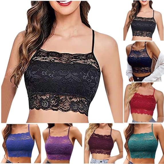 Ahuyic Womens Bra,Summer Plus Size Bra,Womens Solid Lace Wrapped Chest And Backless-thin Bra With Padding Breathable Underwear Daily Bra,Blue,XXL