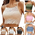 thumbnail image 1 of Ahuyic Womens Bra,Summer Plus Size Bra,Womens Solid Lace Wrapped Chest And Backless-thin Bra With Padding Breathable Underwear Daily Bra,Green,L, 1 of 4