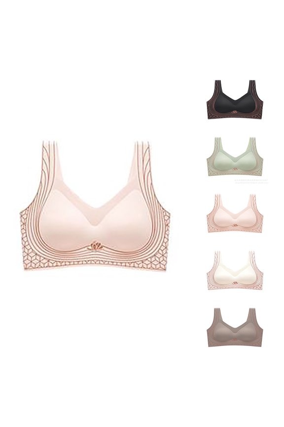 Womens Bra,Summer Plus Size Bra,Womens Traceless Liquid Underwear Thin Transparent Stationary Cup Bra Beauty Tone Bra,Black,M