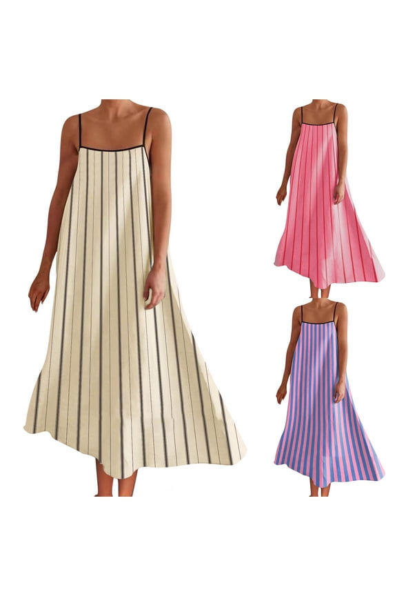 Womens Casual Dress,Womens Plus Size Dress,Summer Womens European Style Contrast Color Sling Dress,Purple,M