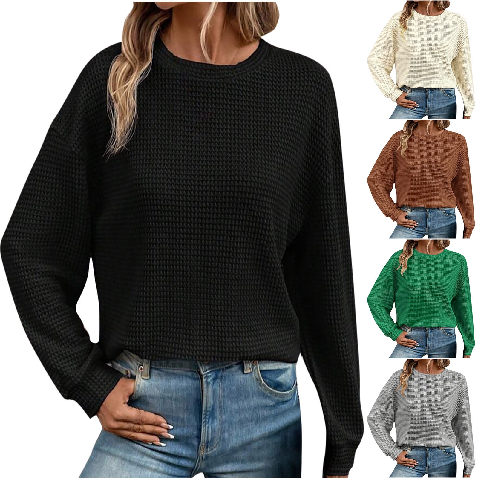 Women's Plus Long Sleeve Cowl Neck Solid Top main image 1