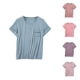 thumbnail image 1 of Ahuyic Womens Plus Size Top,Womens Summer Blouse,Womens Casual Pajamas Home Clothes Loose And Comfortable Outer Wear Bottoming Top Purple XXL, 1 of 5