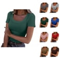 thumbnail image 1 of Ahuyic Womens Plus Size Top,Womens Summer Blouse,Womens Fashion Printed T-shirt Short Sleeves Blouse Round Neck Casual Gray M, 1 of 5