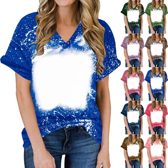 Ahuyic Womens Plus Size Top,Womens Summer Blouse,Womens Summer Casual Loose-Fit Printed Short-Sleeve T-Shirt - Breathable Fabric Blouse for Daily & Weekend Wear Pink S