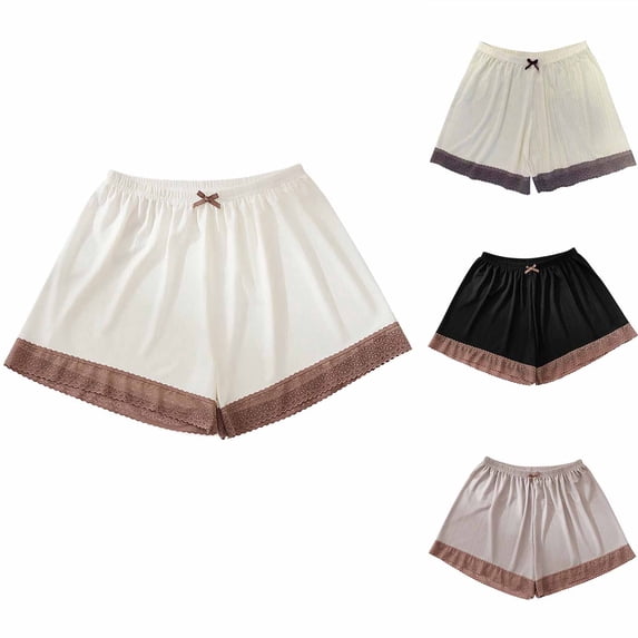 Ahuyic Womens Short Pants Summer Plus Size Pants for Women,Womens Casual Ice Silk Bottom Shorts,Black,Plus Size