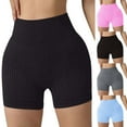 thumbnail image 1 of Ahuyic Womens Short Pants Summer Plus Size Pants for Women,Womens Striped High-Waisted Tight Color Base Shorts,Black,L, 1 of 4