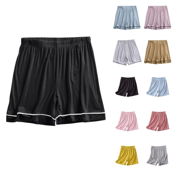 Ahuyic Womens Short Pants Summer Plus Size Pants for Women,Womens Summer Color Elastic Waist Thin Shorts Home Pants Sports Outerwear,Yellow,M