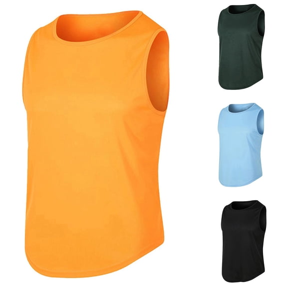 Ahuyic Womens Sleeveless Top,Tank Tops for Women,Womens Classic Round Neck Collar Solid Color Sleeveless T-Shirt Tank Blouse