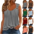 thumbnail image 1 of Ahuyic Womens Sleeveless Top,Tank Tops for Women,Womens Solid Color Fold Camisole Sleeveless T-shirt Loose Tank Top, 1 of 5