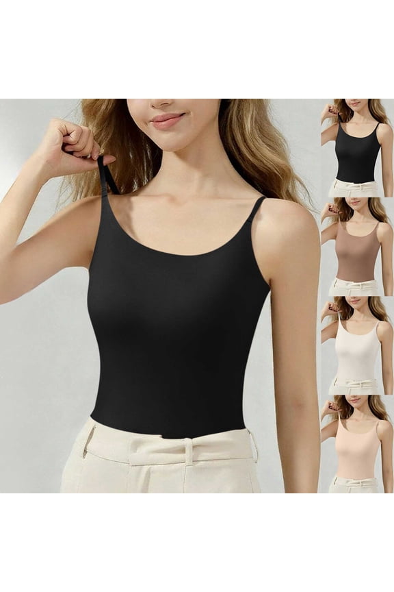 Womens Sleeveless Top,Tank Tops for Women,Womens Solid Color Warm Sleeveless Round Neck Sling Pullover Casual Fashionable Tank Top