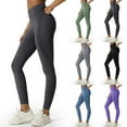 thumbnail image 1 of Ahuyic Womens Solid Color Yoga Pants, High Waisted Leggings For Women, Womens Casual Solid Color Yoga Leggings Fitness Running Gym Sports Active Pants Yoga Full Length Pants, 1 of 5