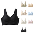 thumbnail image 1 of Ahuyic Womens Sports Bra,Summer Plus Size Bra,Womens Breathable Top Support Plus Size Integrated Gathering Seamless Back Sports Style Bra,Pink,XXXL, 1 of 5
