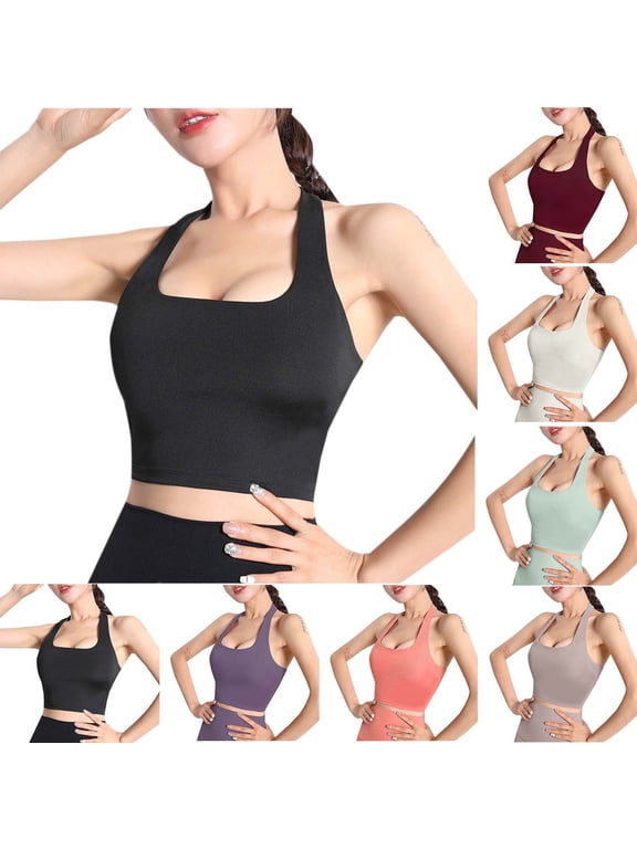 Womens Sports Bra,Summer Plus Size Bra,Womens Camisole With Chest Pad Integrated Sports Bra,Red,M