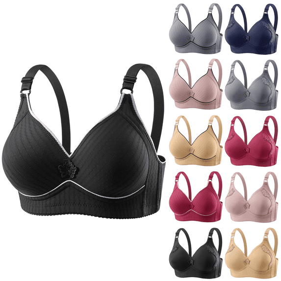 Ahuyic Womens Sports Bra,Summer Plus Size Bra,Womens Seamless Sports Bra Wirefree Yoga Bra With Removable Pads,Gray,S