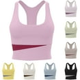 thumbnail image 1 of Ahuyic Womens Sports Bra,Summer Plus Size Bra,Womens Shockproof Running Fitness Drying Plus Size Gathered Back Yoga Sports Bra,Yellow,M, 1 of 4