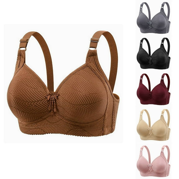 Ahuyic Womens Summer Bras,Plus Size Bras for Women,Women's Plus Size Middle-aged And Elderly Mother Thin Underwear With Gathered Upper Support Sagging Adjustment Type No Steel Ring Bra