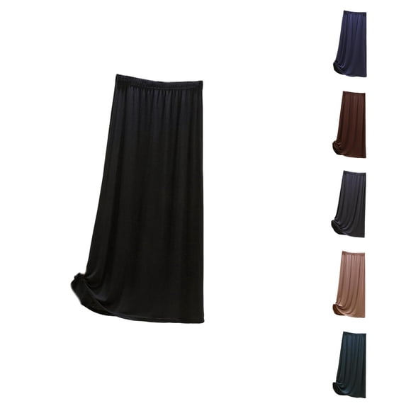Ahuyic Womens Summer Casual Dress,Womens Plus Size Dress,Ladies Solid Color able Elastic Waist-line Skirt No Half Skirt,Khaki,L