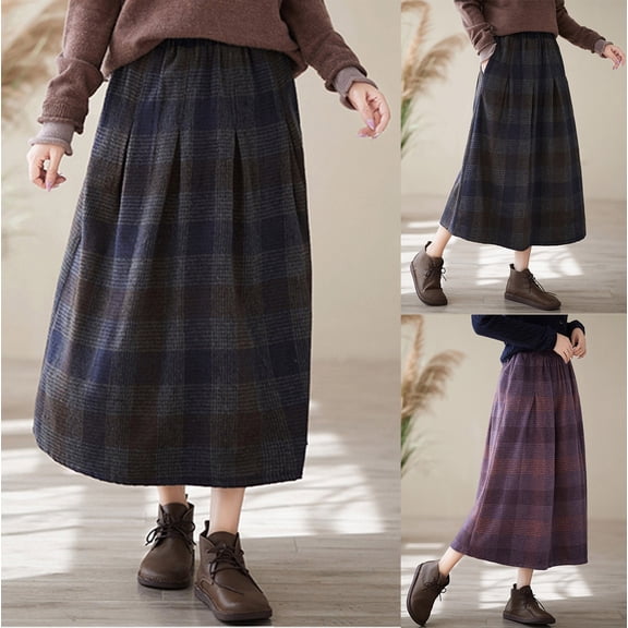 Ahuyic Womens Summer Casual Dress,Womens Plus Size Dress,Womens Casual Temperament A-line Version Medium Length Half Length Dress Half Skirt,Blue,L