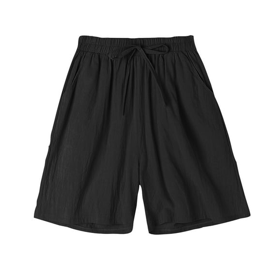 Ahuyic Womens Summer Casual Pants,Shorts for Women,Women's Fashionable Printed Imitation And Linen Cropped Pants