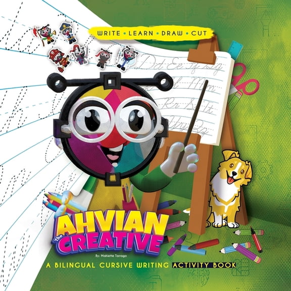 Ahvian The Creative: a Bilingual Cursive Writing Activity Book (Write, Learn, Draw & Cut), (Paperback)