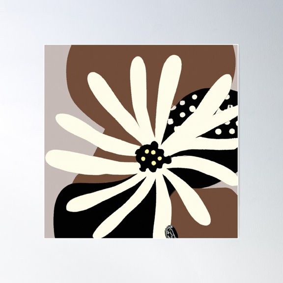 Ai-Generated, Sophisticated Floral Poster Wall Art, Modern Wall Decor For Living Room Bedroom, 17x17 UNFRAMED