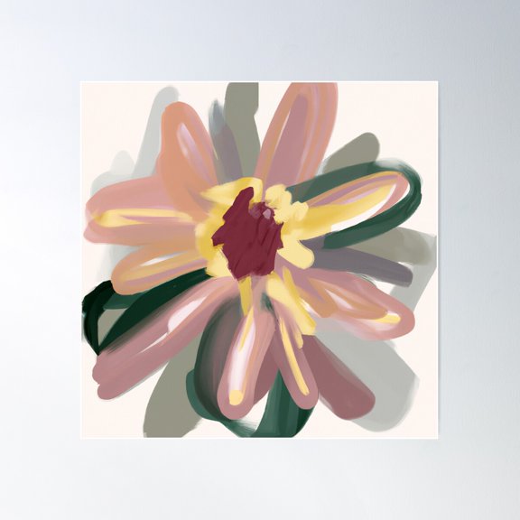 Ai-Generated, Winsome Floral Poster Wall Art, Modern Wall Decor For Living Room Bedroom, 17x17 UNFRAMED