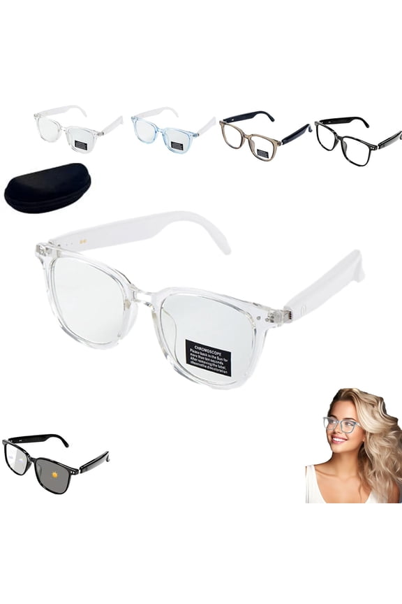 Ai Interpretation Smart Glasses, Real-Time Translation, with 33 Language Translation, Photochromic Lenses, for Men and Women Indoor Outdoor Travel Driving Cycling